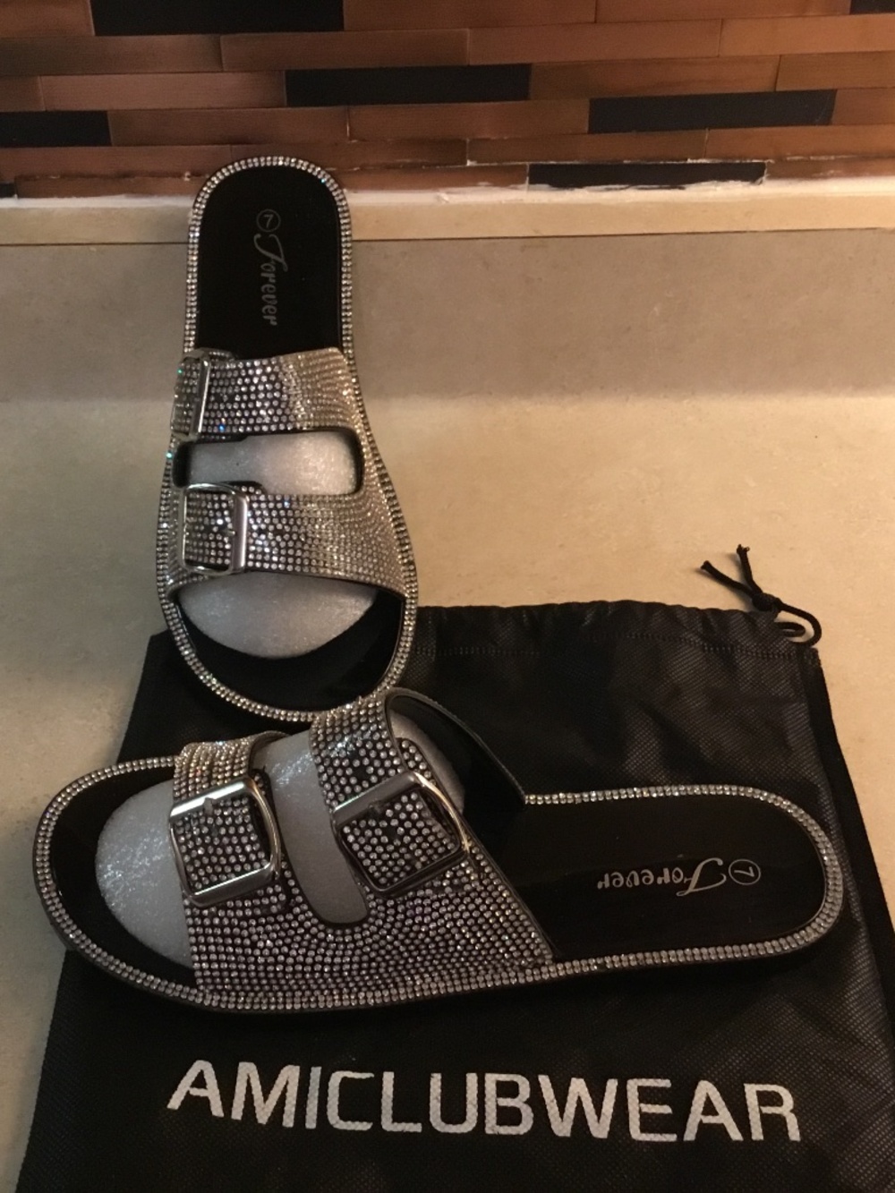 Ami Clubwear  Sparkling Size 7 Sandals NWOT